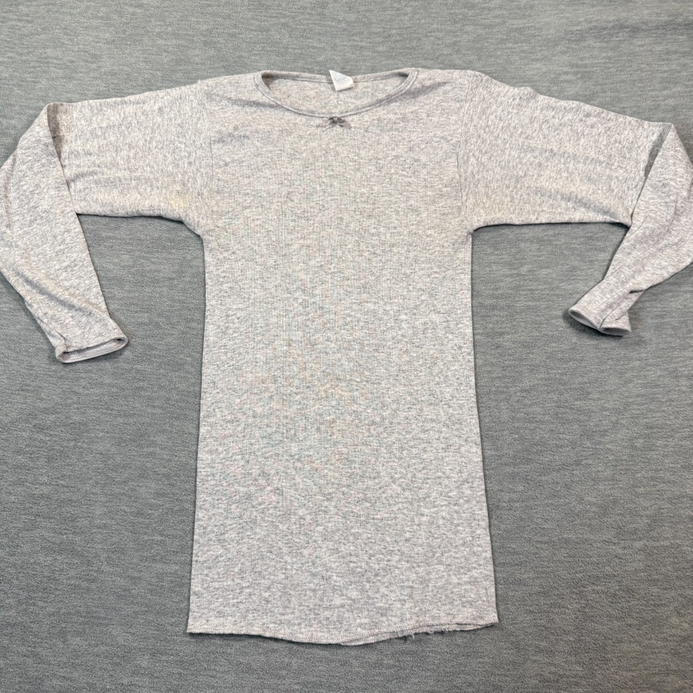 Vintage Shirt Women Large Gray Long‎ Sleeve Made In USA Basics 80s